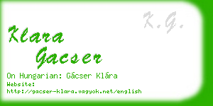 klara gacser business card